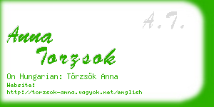 anna torzsok business card
